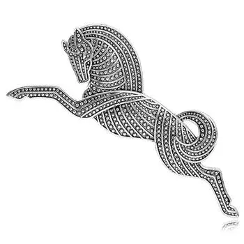 Модная винтажная золотая серебряная брошь в виде лошади для мужчин и женщин, сплав, бегущая лошадь, брошь в виде животного, аксессуары для корсажа