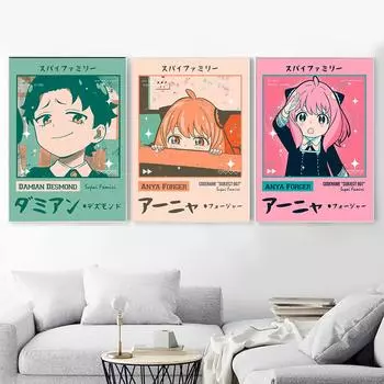 Модная визитная карточка, аниме, художественный постер, принт для девушки, общежитие, настенный холст, современный холст, картина для комнаты, домашний декор, корейский мультфильм 21x30cm No Framed