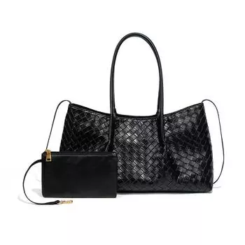 Модная вместительная плетеная женская сумка, модная и повседневная ручная сумка для матери и ребенка, высококачественная сумка-тоут на одно плечо под мышкой