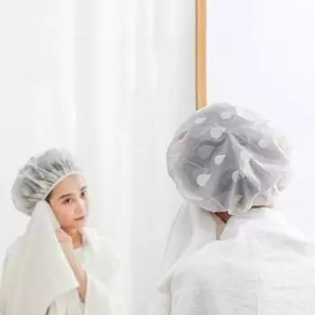 Модная водонепроницаемая шапочка для душа в горошек, шапочка для душа, чехол для волос, принадлежности для ванной, эластичная шапочка для душа