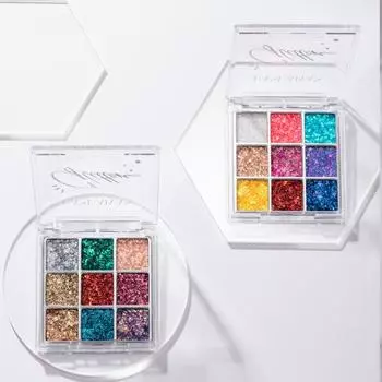 Модная водостойкая профессиональная палитра теней для век 9 цветов Beauty Sequins Makeup для вечеринки A