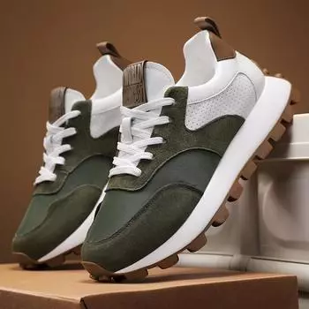 Модная вулканизированная обувь, мужские новые стильные кроссовки для мужчин, кроссовки на платформе, мужская трендовая повседневная обувь, мужские кроссовки 39 зелёный