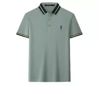 Модная вышитая удобная рубашка поло с короткими рукавами Повседневная летняя тонкая футболка Top Trend M