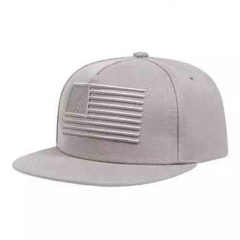 Модная вышивка флага США Детская бейсболка Детские летние шляпы Мальчики Девочки Регулируемая кепка-снэпбек Хип-хоп Ковбойская шляпа серый