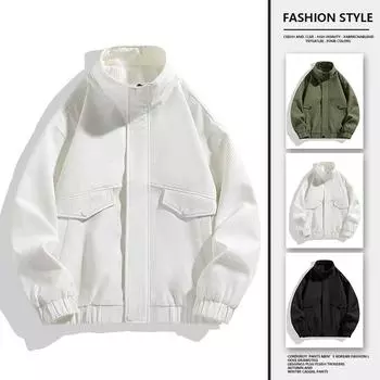 Модная высококачественная куртка с воротником-стойкой для мужчин на осень, модная повседневная рабочая одежда, красивая универсальная куртка с воротником-стойкой в корейском стиле M