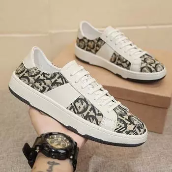 Модная высококачественная мужская обувь из натуральной кожи, модная обувь для скейтбординга, мужские кроссовки ручной работы 2024 года, универсальная классическая мужская повседневная обувь 38 белый