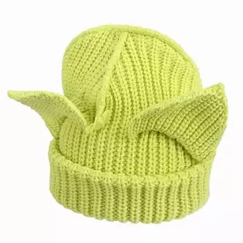 Модная взрослая женская шапка с ушками дьявола, утолщенная, полностью акриловая, вязаная M56-58cm