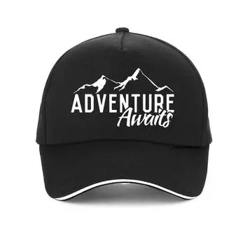 Модная забавная бейсболка унисекс Adventure Awaits, повседневная летняя уличная шляпа от солнца для пеших прогулок, регулируемая женская шляпа унисекс Snapback