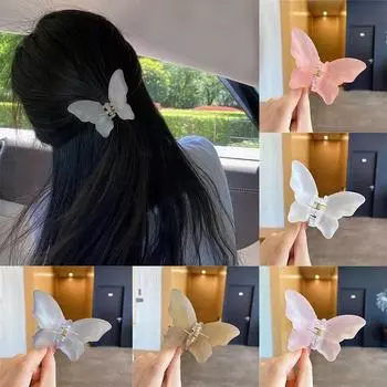 Модная заколка-бабочка для девочек, заколка-бабочка с геометрическим рисунком, милые аксессуары для волос, головные уборы, зажим для волос, женские аксессуары для волос фиолетовый