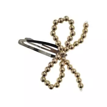 Модная заколка для волос с бантом Простая заколка-бант Имитация жемчуга Заколки-банты Элегантные аксессуары для женщин девушек 1 золотой
