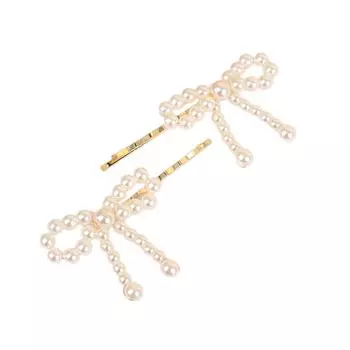 Модная заколка для волос с бантом Простая заколка-бант Имитация жемчуга Заколки-банты Элегантные аксессуары для женщин девушек T5