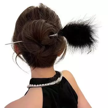 Модная заколка для волос с перьями, праздничная прическа для вечеринки, металлический головной убор для девочек в китайском стиле