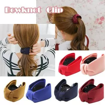 Модная заколка для волос с пряжкой из хвоща, тканевая заколка для волос с бантом, захватывающая для девочек синий