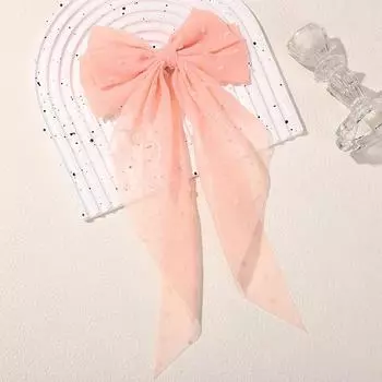 Модная заколка для волос с шифоновым бантом, элегантная женская однотонная пружинная заколка для волос, шпилька с бантиком в стиле ретро, простая повязка на голову, аксессуары для волос для девочек