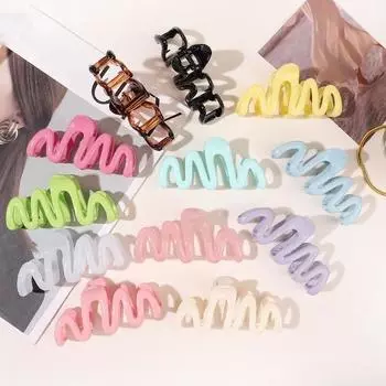 Модная заколка для волос с высоким хвостом, чистый цвет, АБС-пластик, коготь для волос акулы, женская заколка на затылке, матовая заколка для девочек, противопровисающая прическа