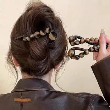 Модная заколка для волос Twist для женщин и девочек, элегантные нерегулярные бусины, закрученная шпилька, аксессуары для укладки волос, новый головной убор