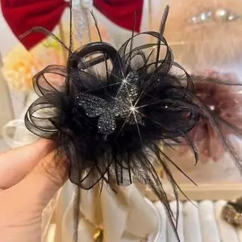 Модная заколка для волос в виде бабочки и пера, элегантная вечерняя повседневная заколка для волос для женщин и девочек, универсальная заколка для волос в виде акулы, аксессуары для волос в подарок A1