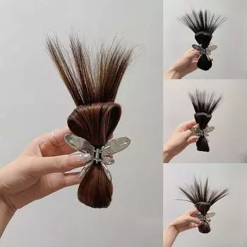 Модная заколка для волос в виде бабочки из сладкого металла для женщин, надежная фиксация, модный дизайн чёрный