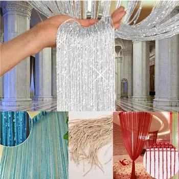 Модная занавеска 200*100 см, шелковая кисточка, левая и правая, двусторонняя, открытая занавеска, дверь, окно, гостиная, перегородка, балдахин коричневый