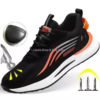 Модная защитная обувь для мужчин и женщин, кроссовки со стальным носком, устойчивые к проколам, рабочие ботинки для мужчин, строительные защитные ботинки, мужские новые 36