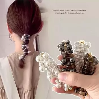 Модная жемчужная прямая телефонная линия, повязка для волос, женская, с высоким хвостом, артефакт, темперамент, пузырчатая коса, артефакт, голова, веревка, аксессуары для волос