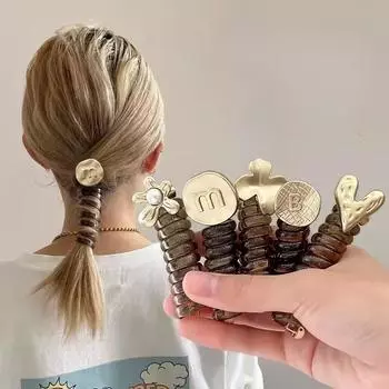 Модная жемчужная прямая телефонная линия, повязка для волос, женская, с высоким хвостом, артефакт, темперамент, пузырчатая коса, артефакт, голова, веревка, аксессуары для волос