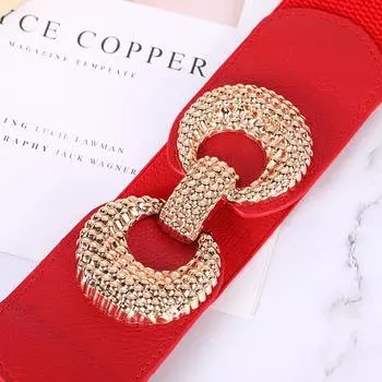 Модная женская эластичная широкая талия, пуховик, повседневный эластичный пояс, свитер, декоративный пояс 60-80cm красный