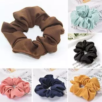 Модная женская эластичная танцевальная шифоновая повязка для волос, держатель для хвоста, резинка для волос, кольцо для резинки чёрный