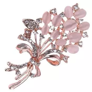 Оригинальная брошь с инкрустацией опалами и кристаллами