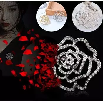 Модная женская брошь с цветком розы, свадебная роскошная брошь со стразами, новая Naturalice