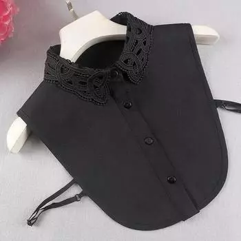 Модная женская черная рубашка с ложным воротником, женская рубашка с лацканами, блузка со съемным воротником, свитер, топ, украшение