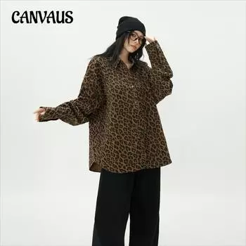 Модная женская джинсовая куртка больших размеров с леопардовым принтом, осенняя свободная куртка с длинным рукавом в винтажном стиле для отдыха S цветной печати леопарда
