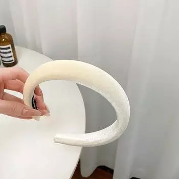 Модная женская флисовая повязка на голову с губчатой подкладкой для леди, осенне-зимний повседневный аксессуар для волос