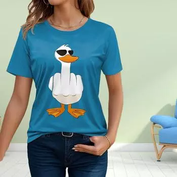 Модная женская футболка Arrogant Duck, забавная повседневная футболка с круглым вырезом и короткими рукавами, летняя женская футболка XS зелёный