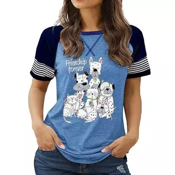 Модная женская футболка больших размеров с круглым вырезом, короткими рукавами и цветочным принтом на лето S