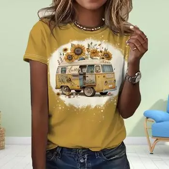 Модная женская футболка Coccinella Septempunctata с принтом, забавная повседневная футболка с круглым вырезом и короткими рукавами, летняя женская футболка XS синий