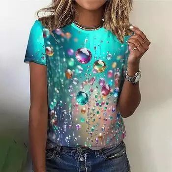 Модная женская футболка с 3D принтом, повседневные топы с круглым вырезом Love, летние топы с короткими рукавами, трендовая женская одежда в стиле хип-хоп, свободные футболки для девочек S