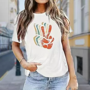 Модная женская футболка с фотографией, забавная повседневная футболка с круглым вырезом и короткими рукавами, летняя женская футболка XS белый