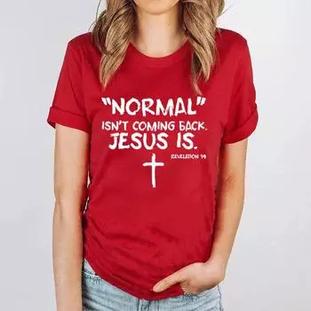 Модная женская футболка с изображением Иисуса Христа, женская футболка, повседневная уличная одежда в стиле Харадзюку, женские футболки веры в Бога S красный
