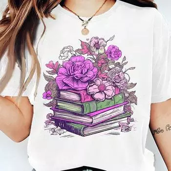 Модная женская футболка с красивым цветочным принтом, забавная повседневная футболка с круглым вырезом и короткими рукавами, летняя женская футболка XS фиолетовый