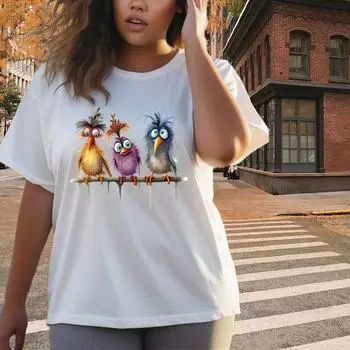 Модная женская футболка с милым принтом животных и птиц, забавная повседневная футболка с круглым вырезом и короткими рукавами, летняя женская футболка XS розовый
