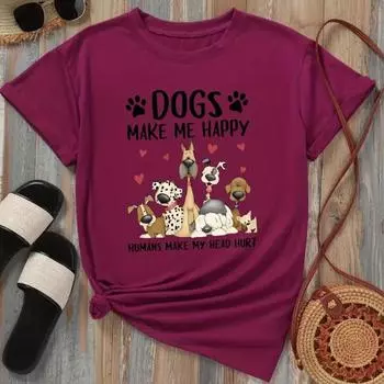 Модная женская футболка с принтом группы собак, забавная повседневная футболка с короткими рукавами и круглым вырезом, летняя женская футболка XS розовый