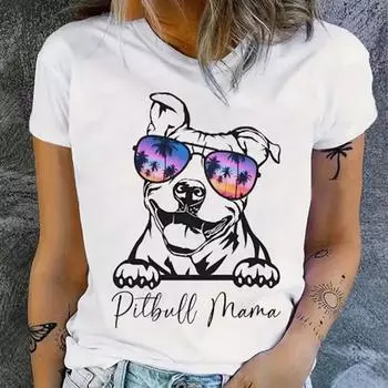 Модная женская футболка с принтом кошек, собак, птиц, оленей, забавная повседневная футболка с круглым вырезом и короткими рукавами, летняя женская футболка XS бежевый