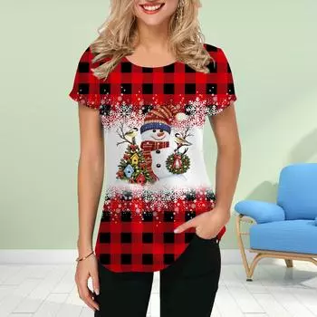 Модная женская футболка с принтом «Красный квадрат», забавная повседневная футболка с круглым вырезом и короткими рукавами, летняя женская футболка XS синий