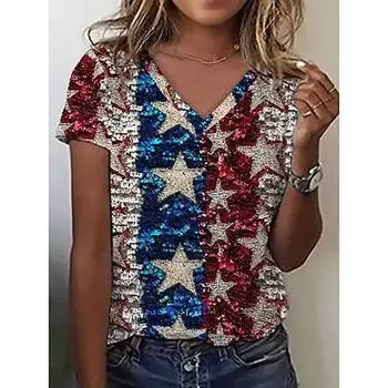 Модная женская футболка с принтом национального флага и принтом O-образного выреза с коротким рукавом, базовые топы, уличная одежда, летняя свободная одежда, женские футболки S