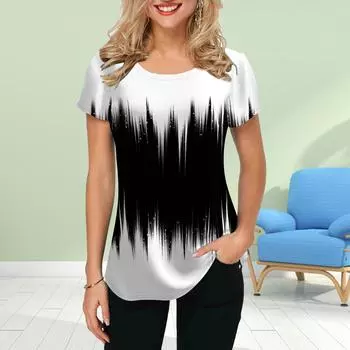 Модная женская футболка с принтом Peak, забавная повседневная футболка с круглым вырезом и короткими рукавами, летняя женская футболка XS синий