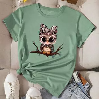 Модная женская футболка с принтом Q версия животных, забавная повседневная футболка с круглым вырезом и короткими рукавами, летняя женская футболка XS розовый