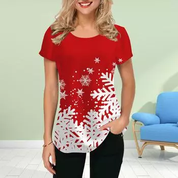 Модная женская футболка с принтом «Счастливые снежинки», забавная повседневная футболка с круглым вырезом и короткими рукавами, летняя женская футболка XS белый