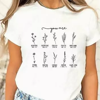 Модная женская футболка с принтом скелета и растений, забавная повседневная футболка с круглым вырезом и короткими рукавами, летняя женская футболка XS белый