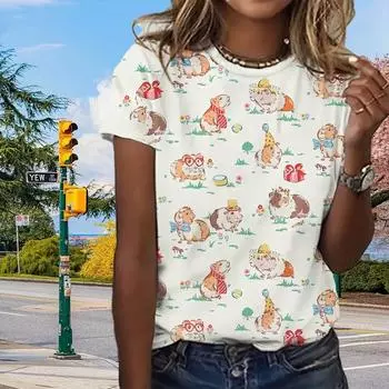 Модная женская футболка с принтом стрекозы и кошки, забавная повседневная футболка с круглым вырезом и короткими рукавами, летняя женская футболка XS фиолетовый